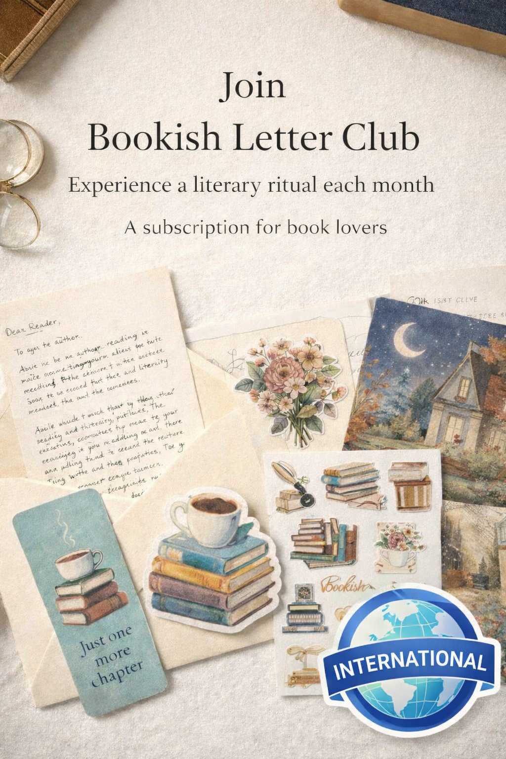 Join Bookish Letter Club - INTERNATIONAL Monthly Subscription