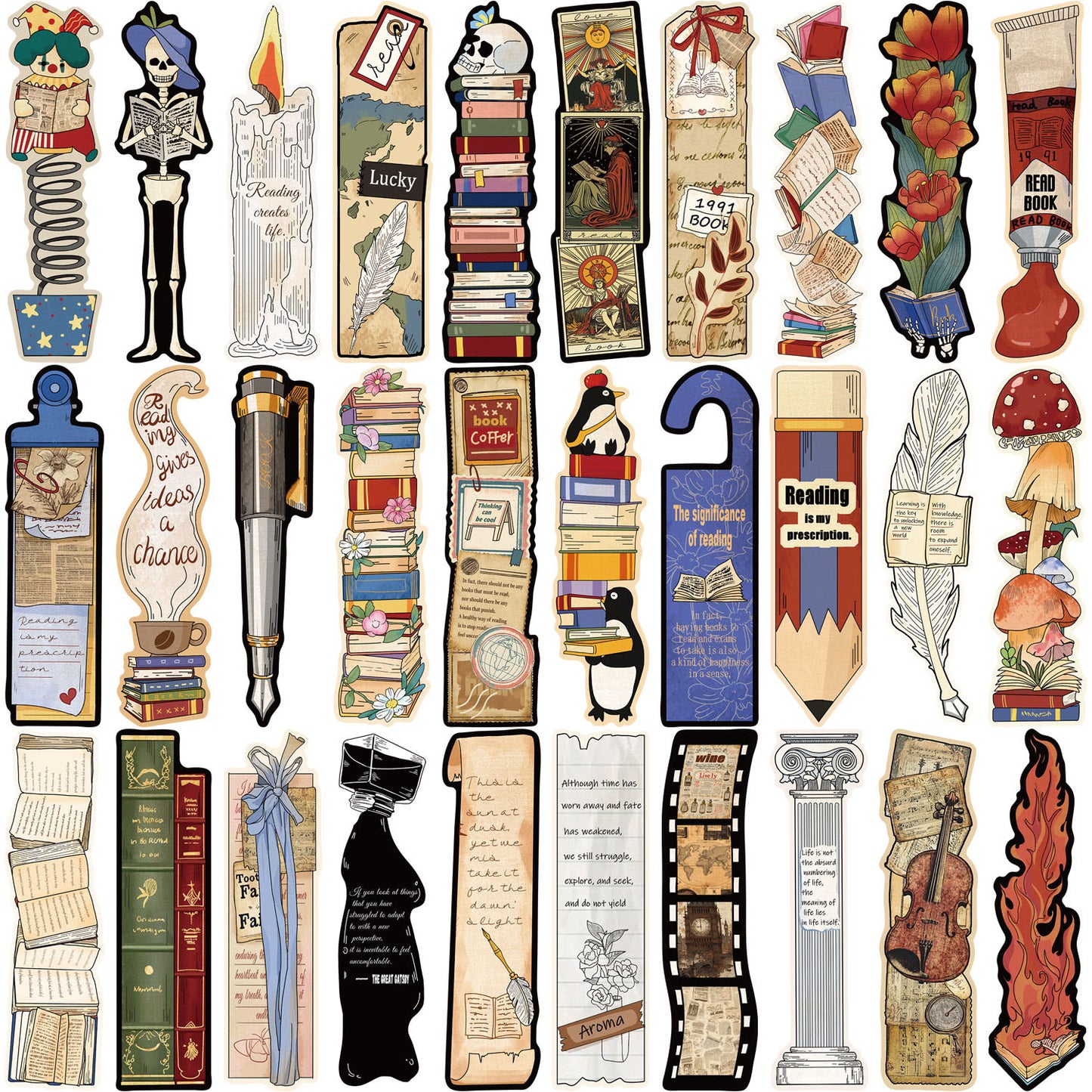 30 Vintage Bookmarks