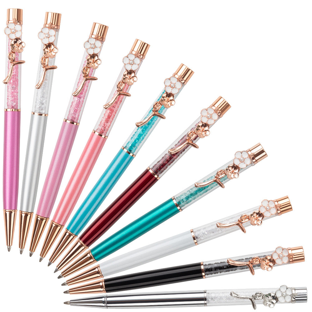 Pen with crystals and flower