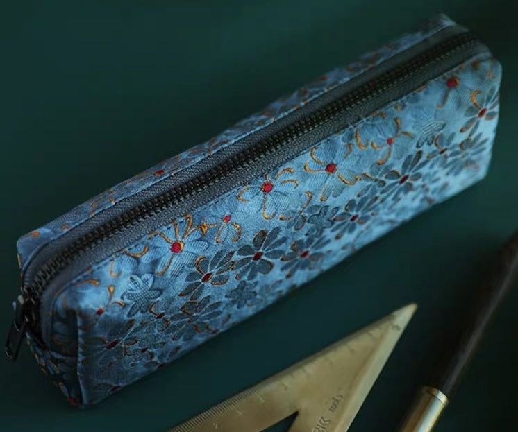 Vintage Embroidered Stationery Pouch