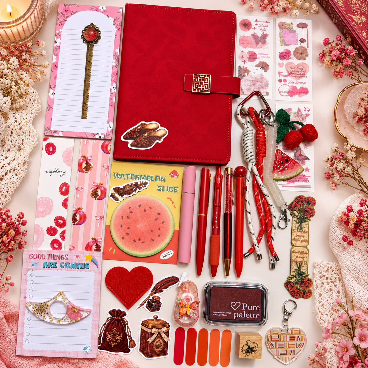 A5 Bookish Bundle - Red & Pink