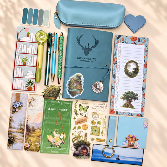 Vintage Journal Bookish Bundle – Dusty Blue