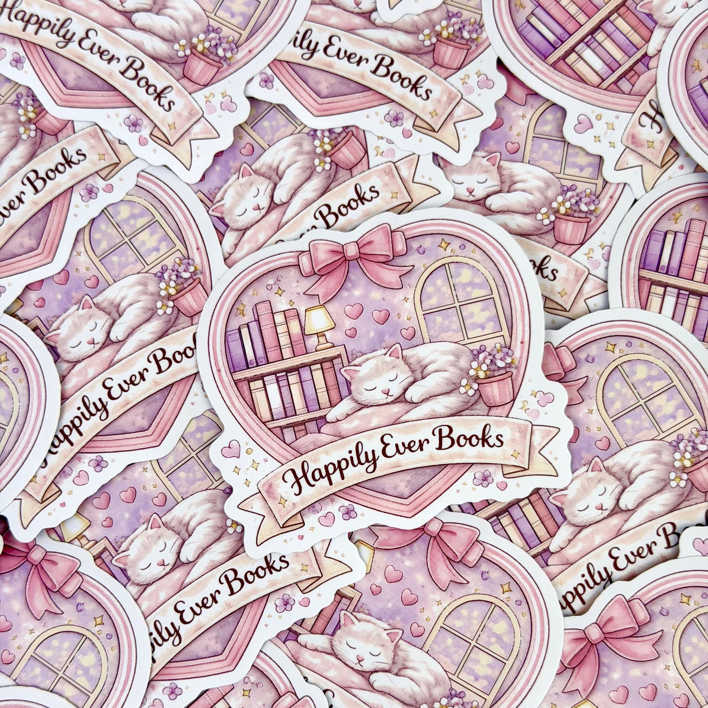 Cat Books Sticker