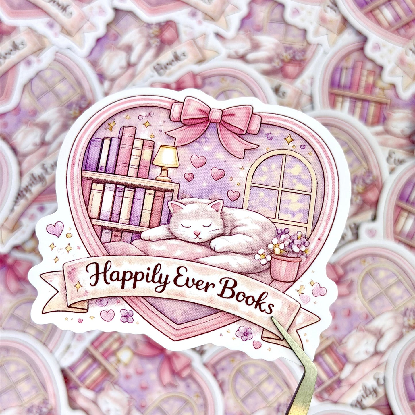Cat Books Sticker