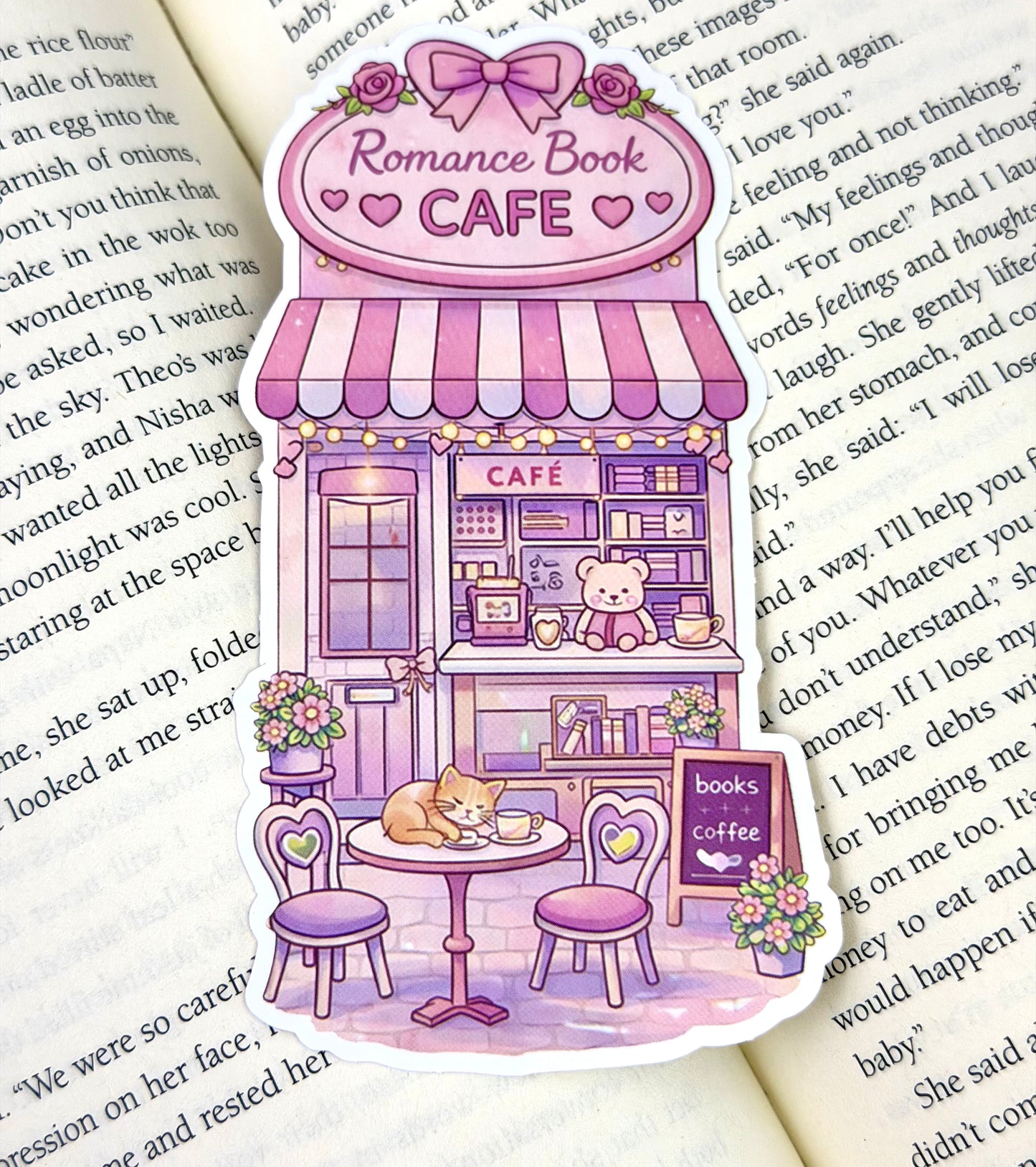 Romance Book Cafe Bookmark