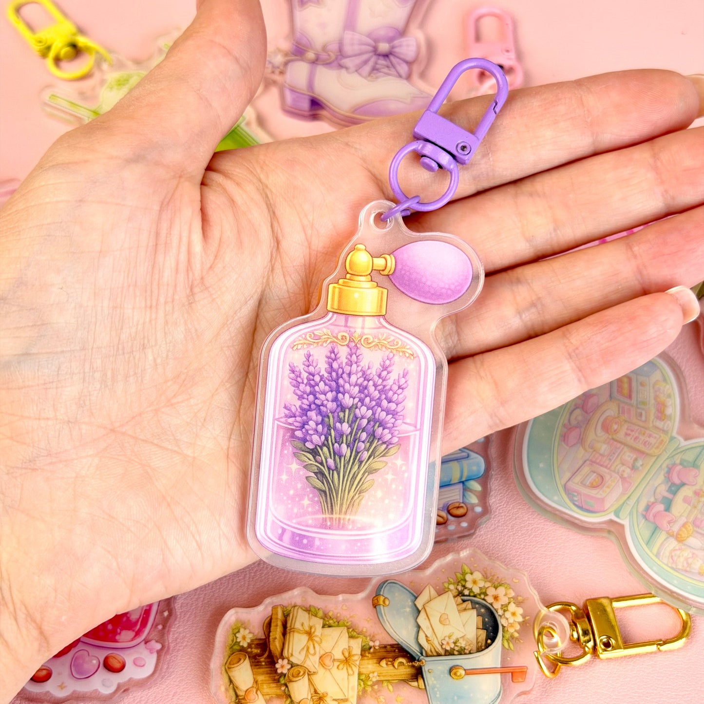 Lavender Perfume Keychain