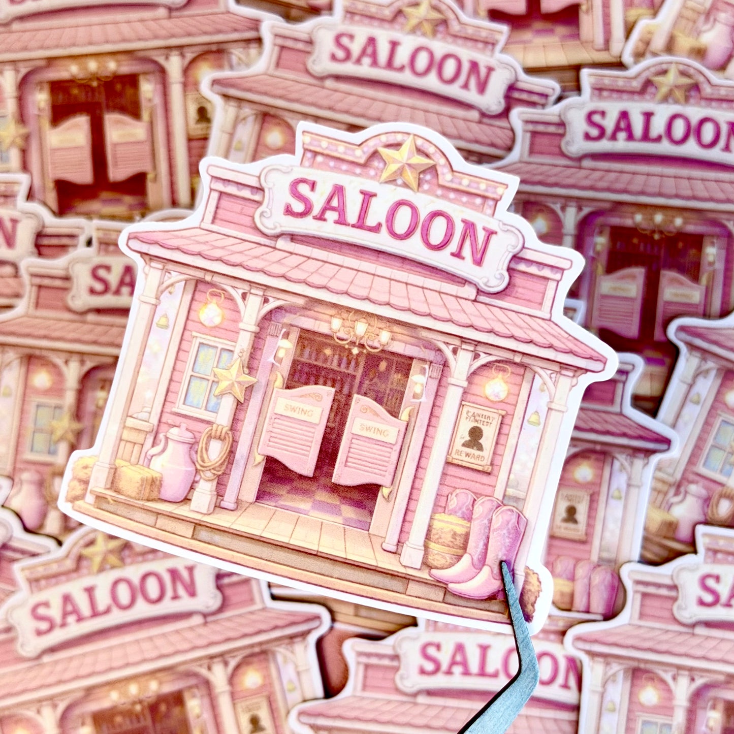 Pink Saloon Sticker
