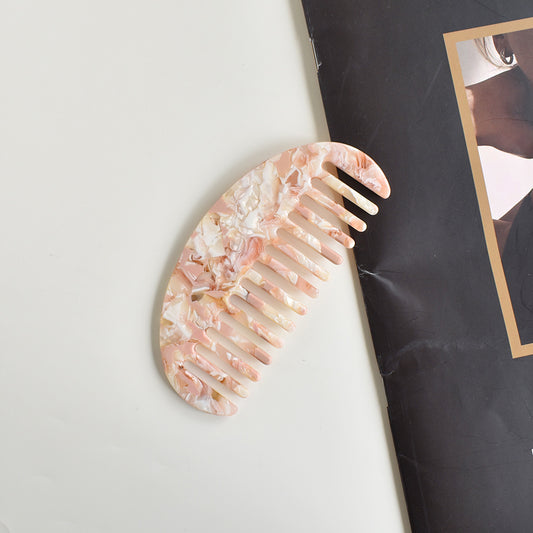 Wide Tooth Hair Comb - Beige Marble