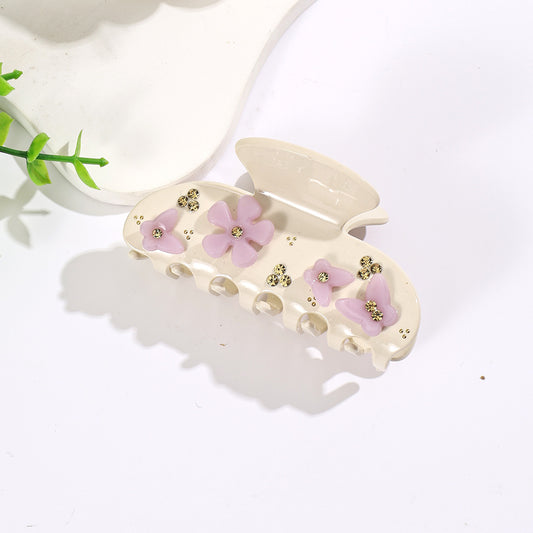 Hair Claw Clip Cream Floral