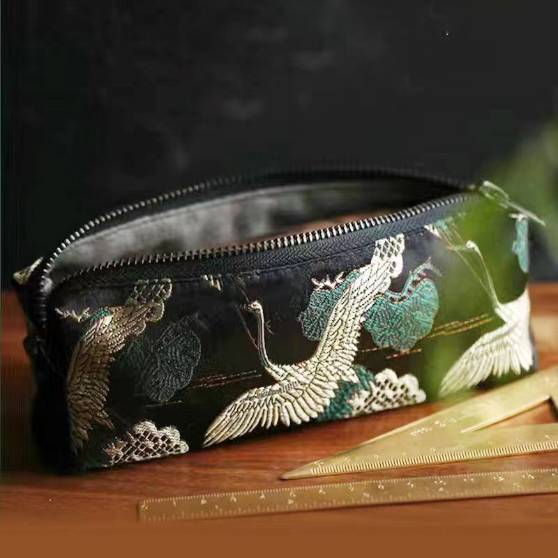 Vintage Embroidered Stationery Pouch