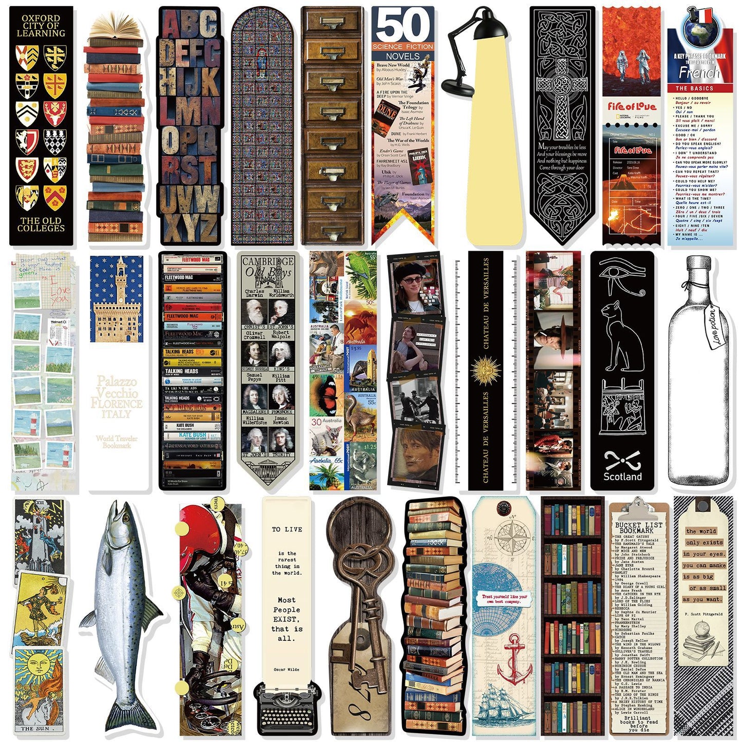 30 pieces Retro bookmarks